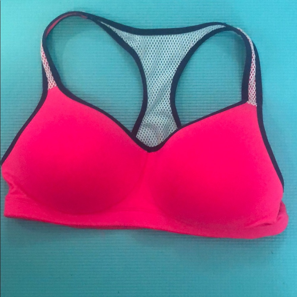 neon pink PINK padded sports bra